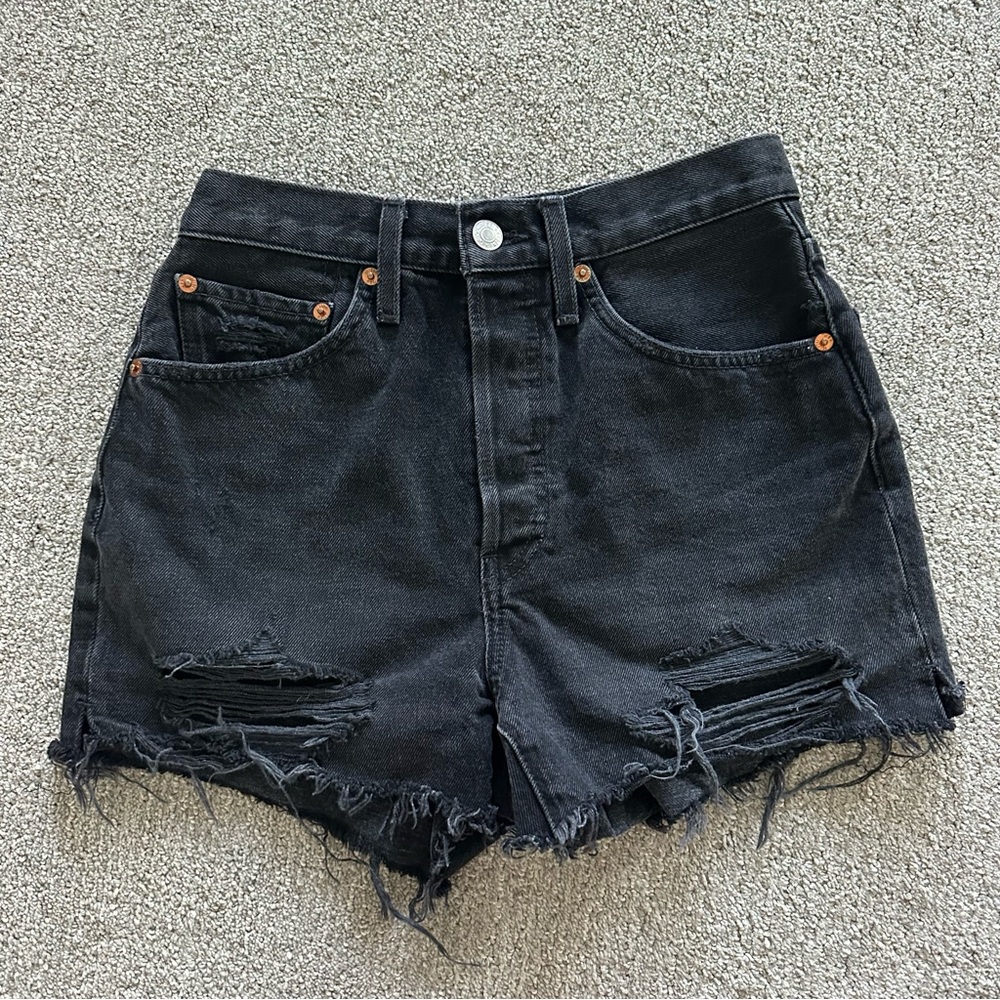 RE/DONE 50s Cutoff Shorts High Waist in Black Size 26